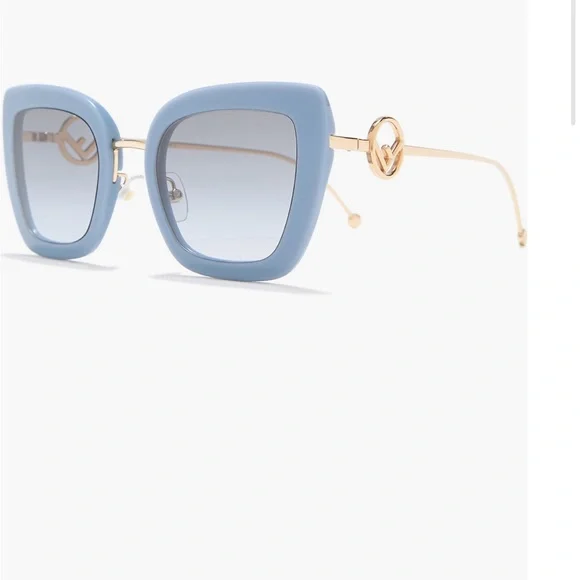 Fendi oversized 51 mm square sunglasses in blue - Picture 2 of 8